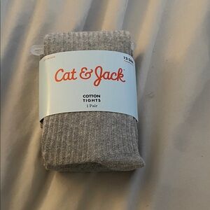 Cat & Jack Light Gray Cotton Footed Tights
